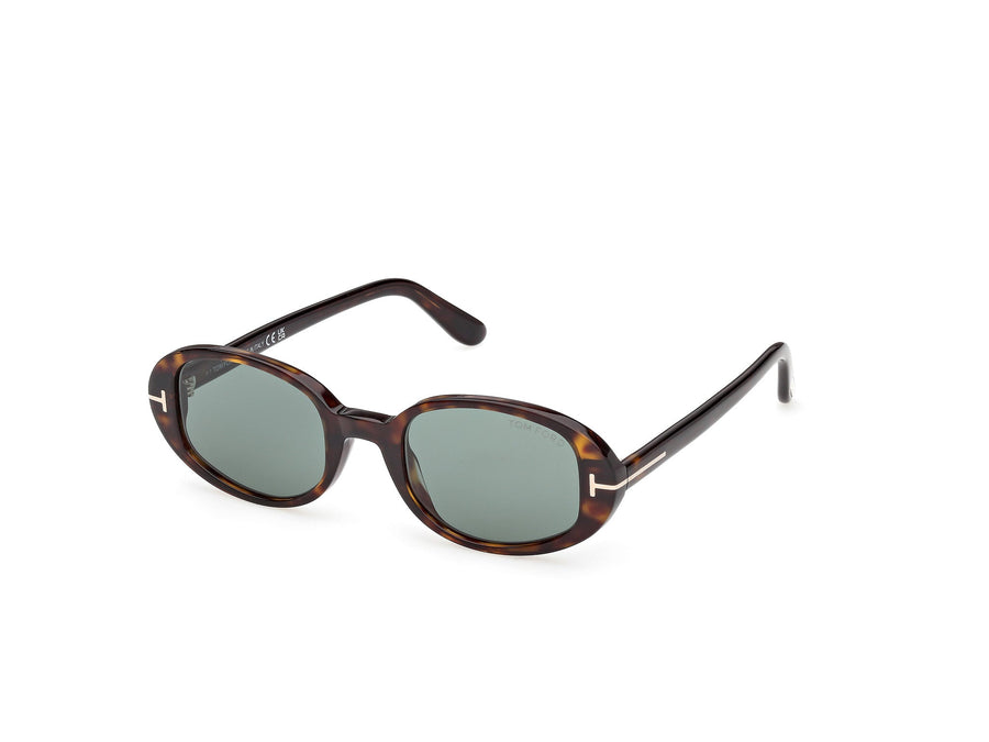 TOM FORD FT1364 IGGY 52N Woman Sunglasses Acetate Havana Green Round Normal