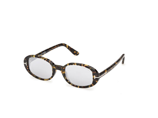 TOM FORD FT1364 IGGY 55C Woman Sunglasses Acetate Havana Smoke Round Normal