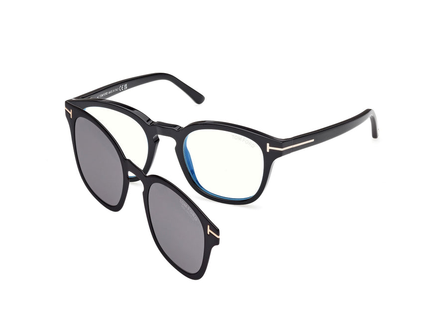 TOM FORD FT5532-B 01D Man Optical frames Acetate Black Smoke Round Polarized