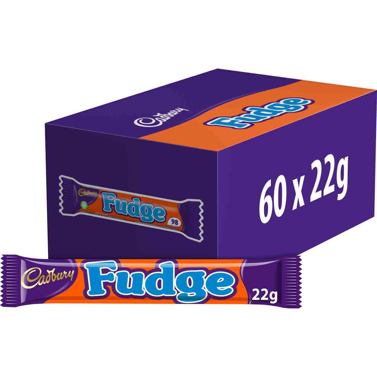 Cadbury Fudge Chocolate Bar 22g (Box of 60)