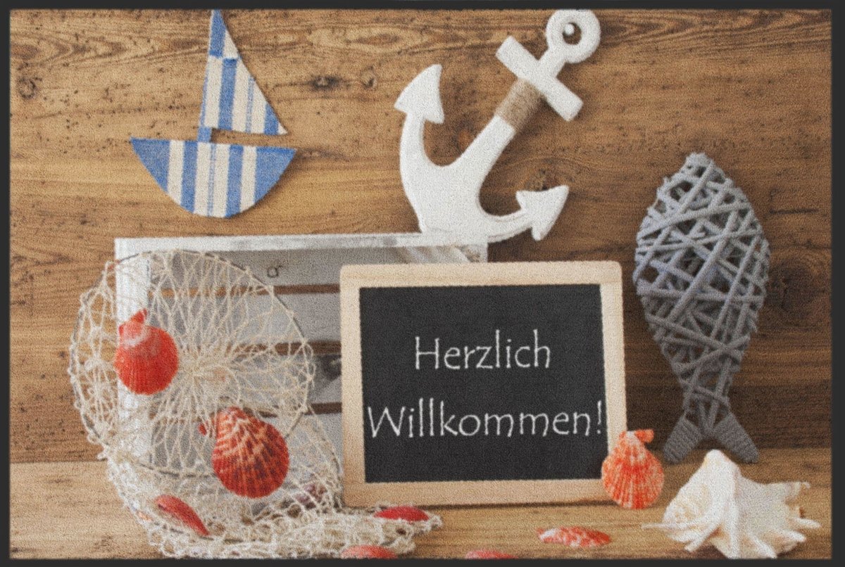 Fussmatte Herzlich Willkommen Nautik 4553
