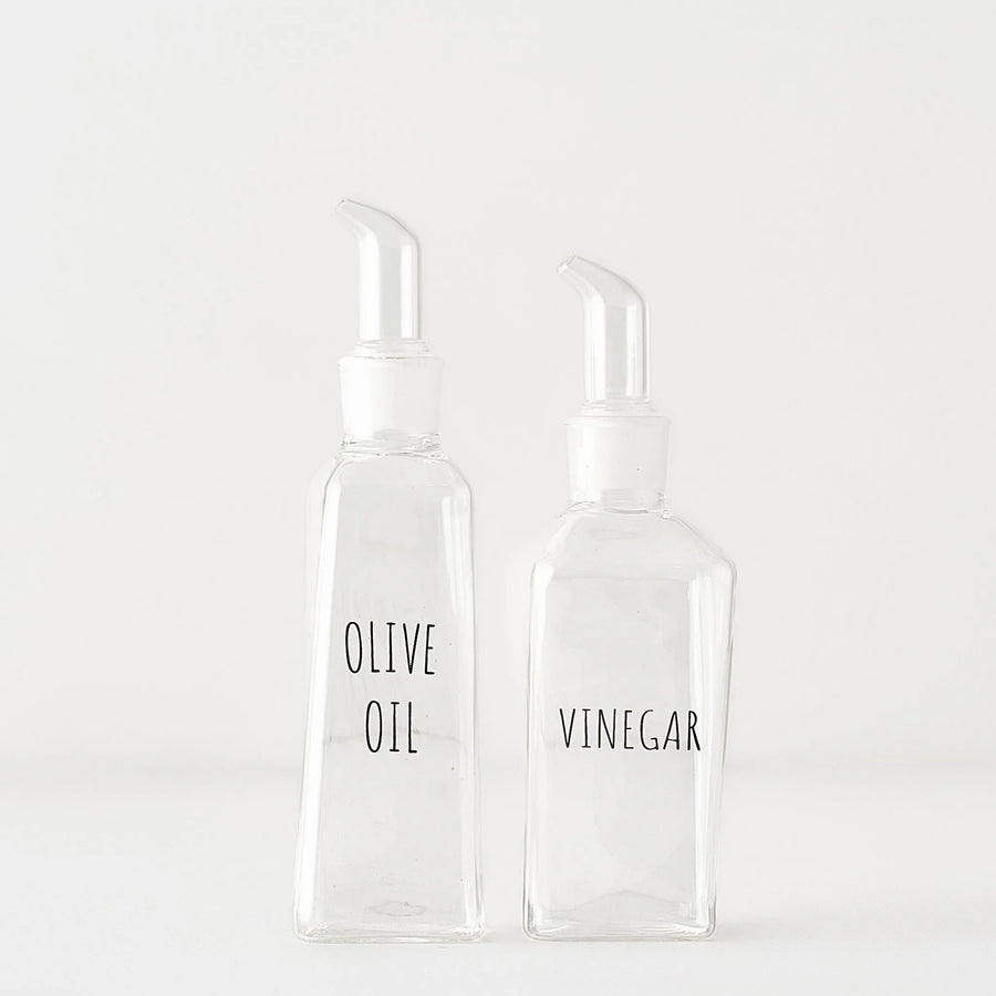 Geo Glass Oil & Vinegar Dispenser Set