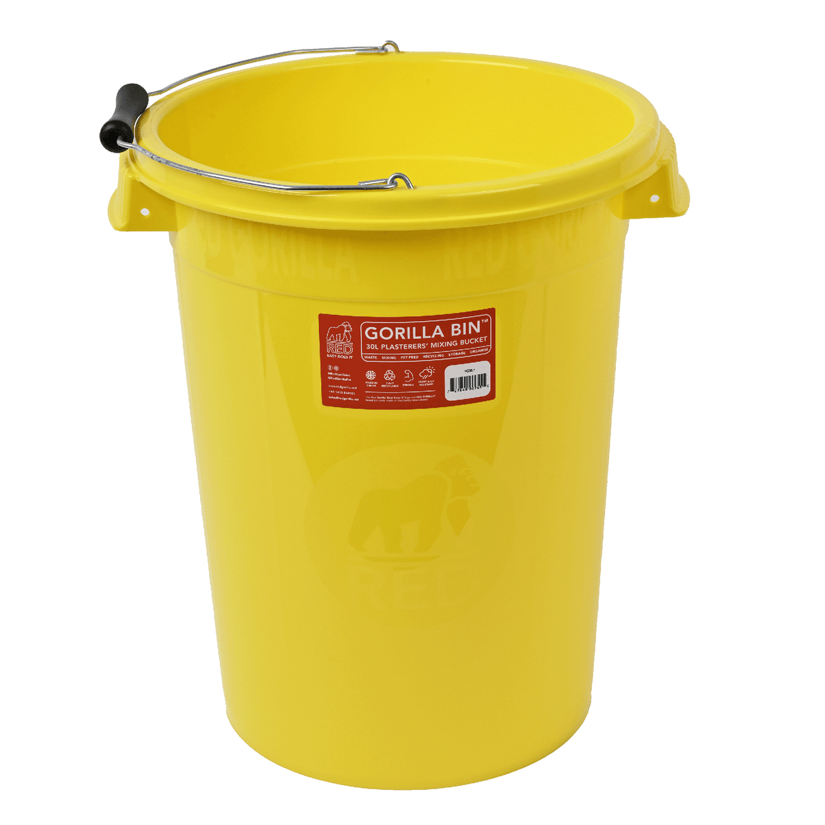 Gorilla Bin™ 30 Litre Mixing Bucket | Heavy Duty Construction and Plaster Mixing Tub