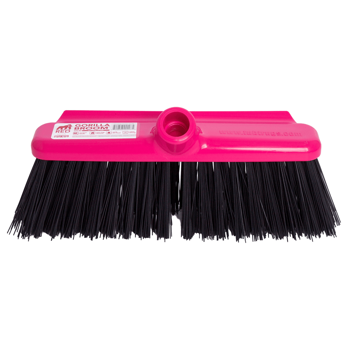 Gorilla Broom® 30cm Hard Bristle Head | Replacement Compact Heavy Duty Broom Head - Pink