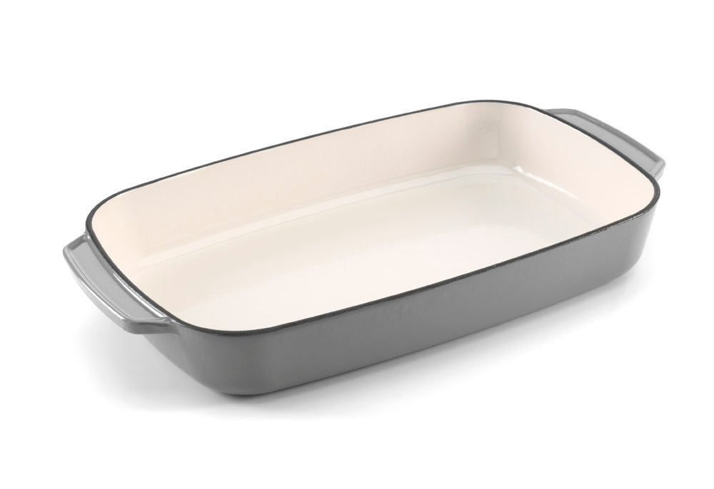 Samuel Groves Grey & White Cast Iron Enamel Baking Dish 35cm