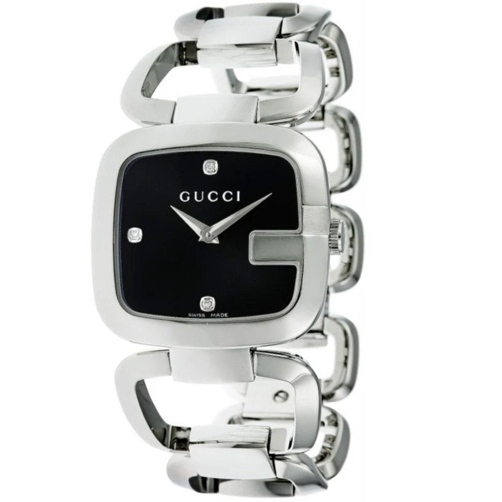 Gucci YA125406 G Diamonds Black Ladies Watch