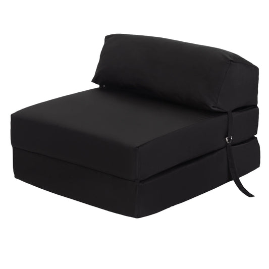Water Resistant Single Z Bed for Kids Chair Bed Folding Mattress Futon Sofa Bed - Black
