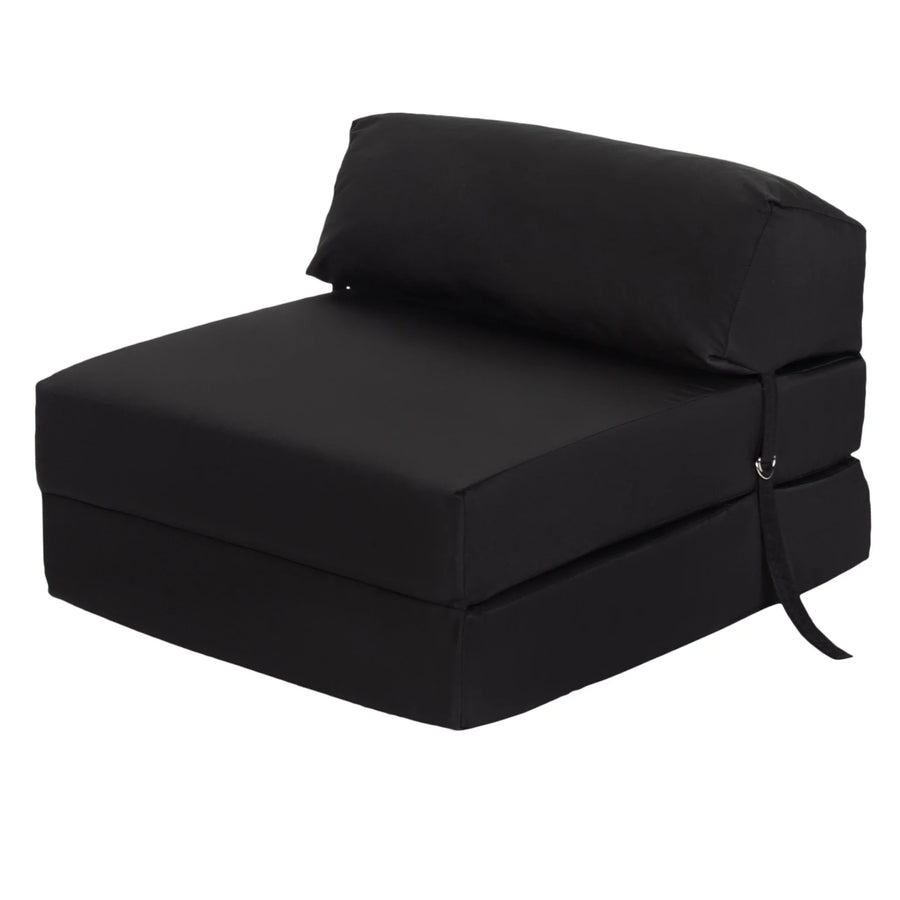 Water Resistant Single Z Bed for Kids Chair Bed Folding Mattress Futon Sofa Bed - Black