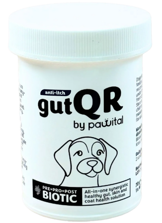 Pawital gutQR Anti-Juckreiz - PEA, Probiotika, Kolostrum für schnelle Juckreiz-Linderung & langfristige Hautgesundheit