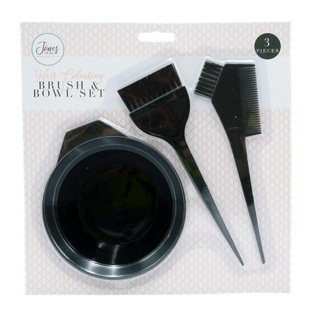 Hair Colouring Brush & Bowl Set - 3 pcs