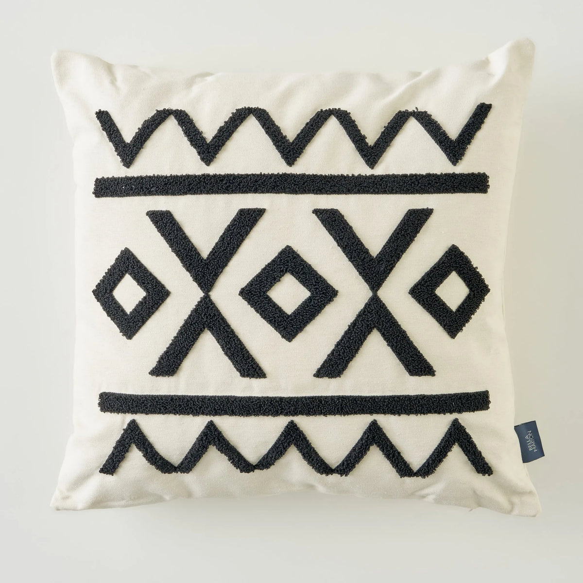 Helena Cotton Punch Embroidered Throw Pillow