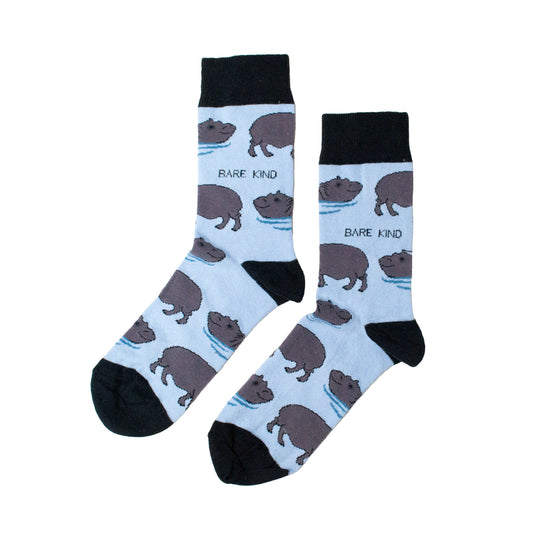 Save the Hippos Bamboo Socks | UK Adult 7-11