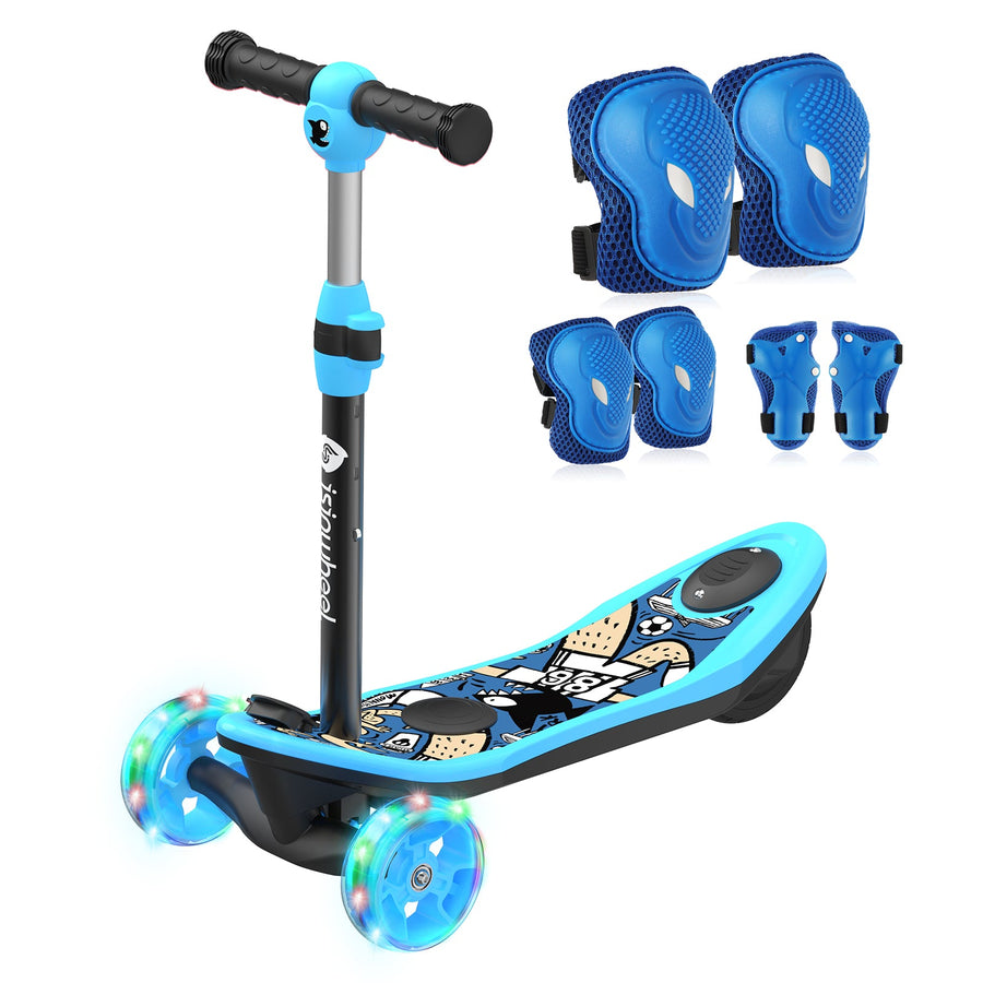 isinwheel M3 3 Wheel Kids Electric Scooter for girl aged 3-12 - Blue / 🎁6 in 1 Protective Gear Set