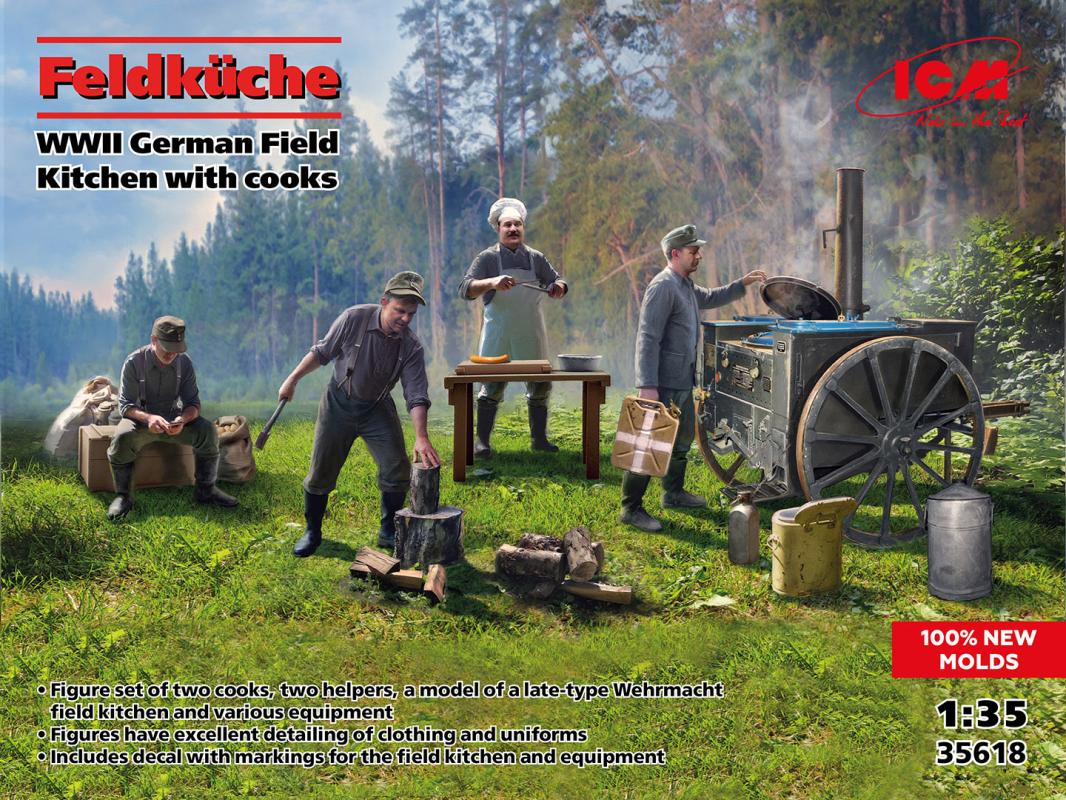 Feldküche, WWII German Field Kitchen with cooks
