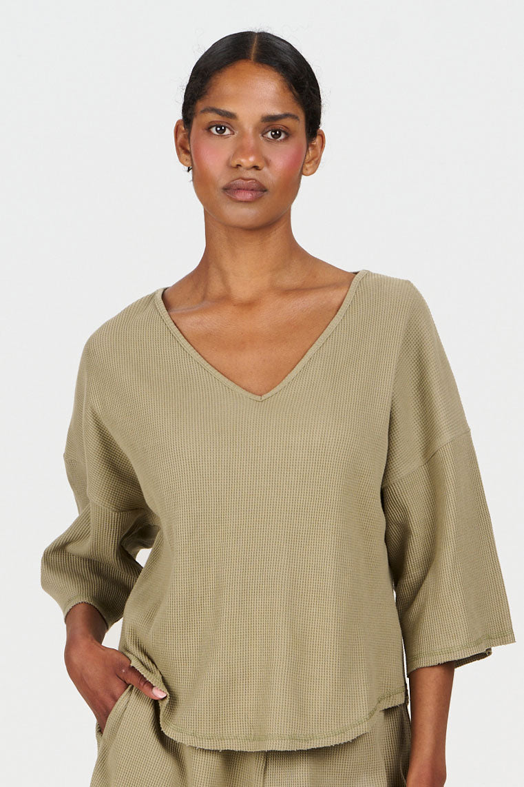 Dreiviertelarm V-Neck T-Shirt Modell: Ida