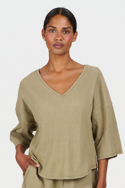 Dreiviertelarm V-Neck T-Shirt Modell: Ida