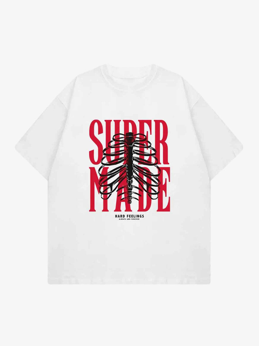 Thesupermade Skull Printed Logo Design T Shirt -1159 - White / M