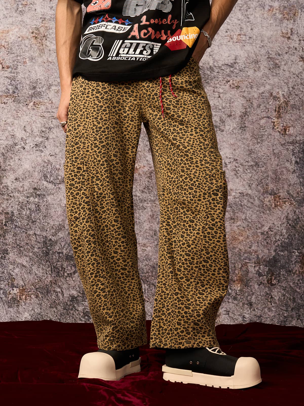 Cheetah Print Barrel Pants - 2416 - Leopard / S