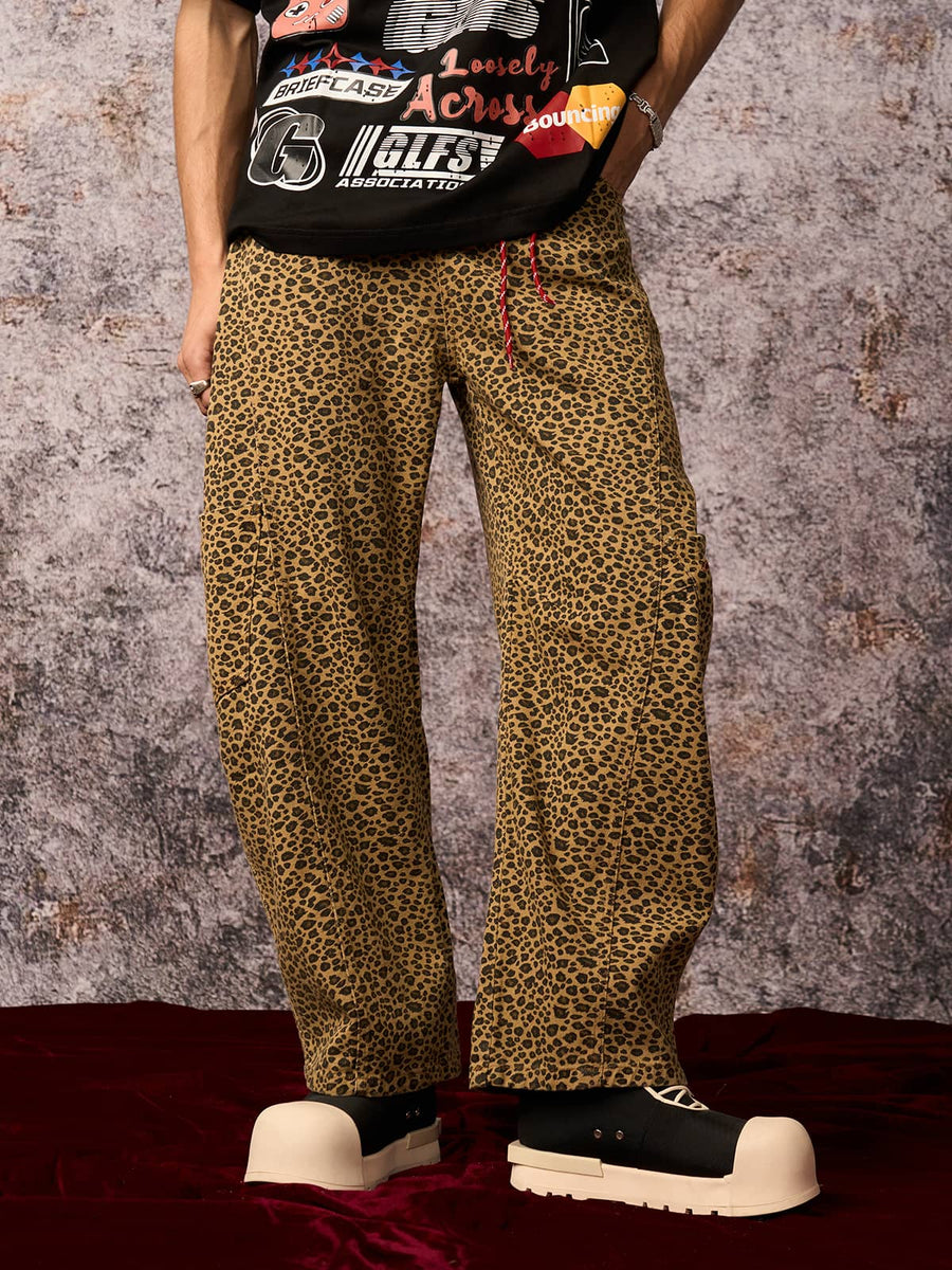 Cheetah Print Barrel Pants - 2416 - Leopard / S