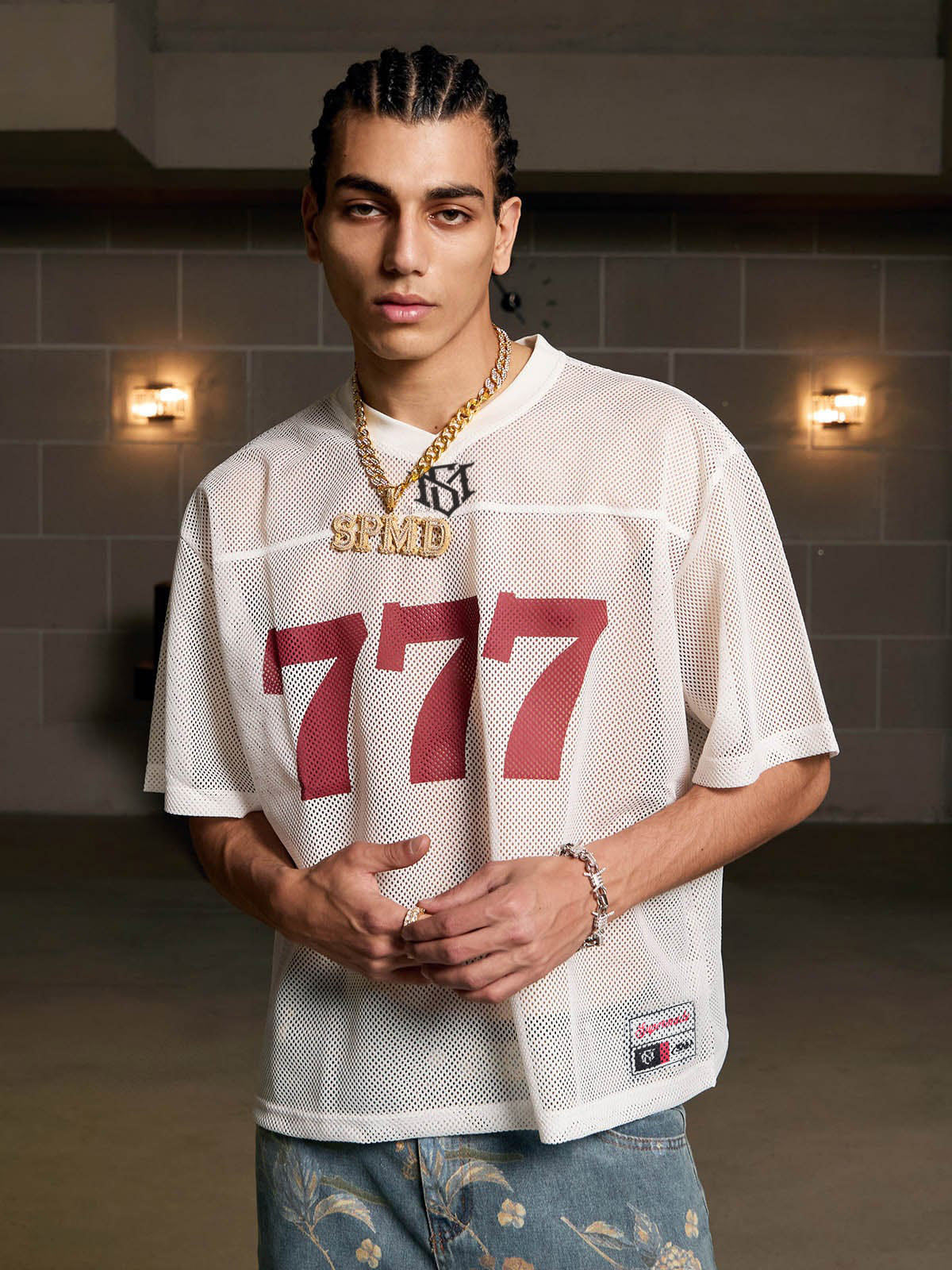 Jersey Letter Print Quick Dry V-neck T-shirt - 2389 - White / S