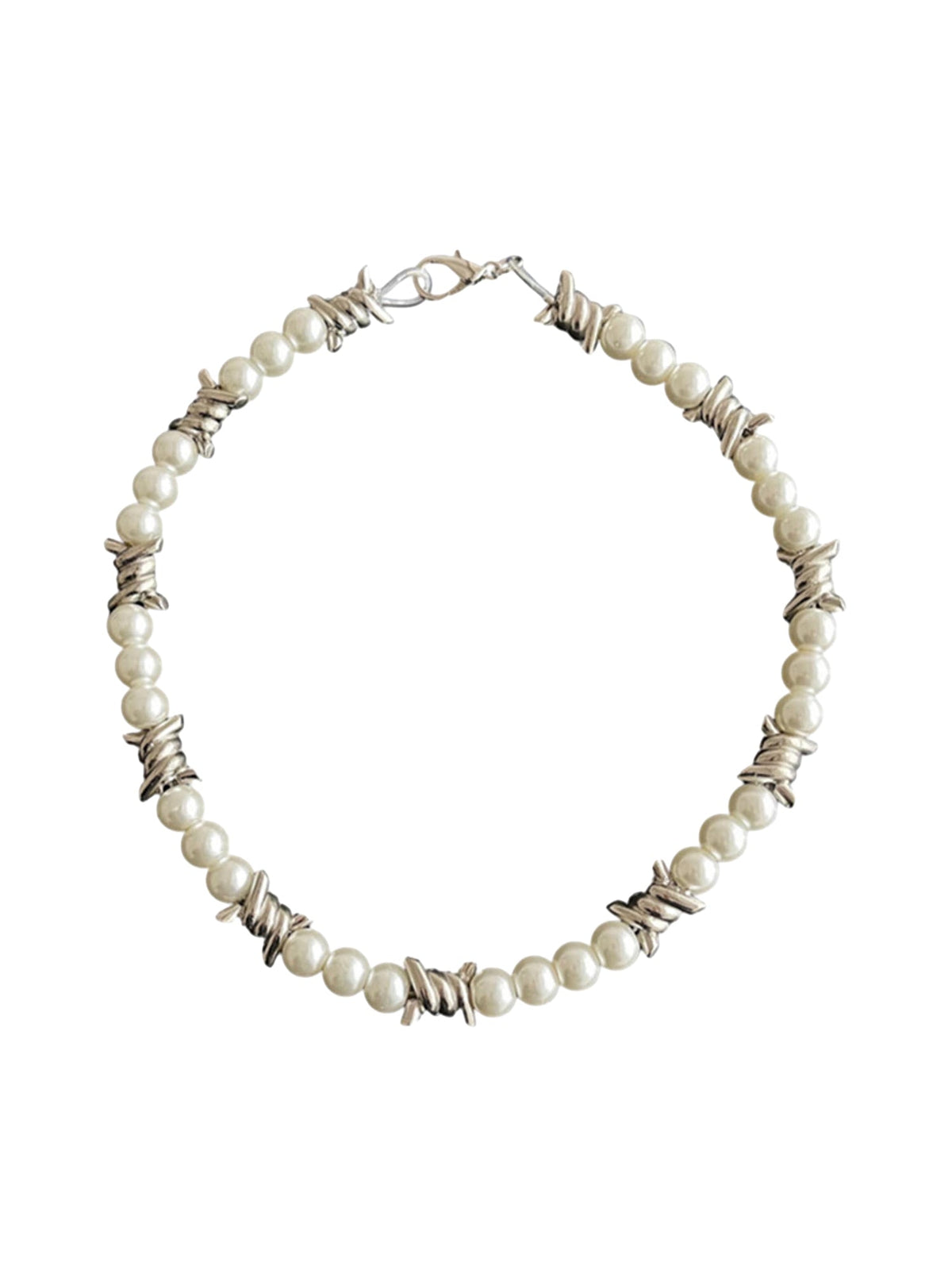 Thesupermade Punk Pearl Necklace - 1895 - White / ONE SIZE