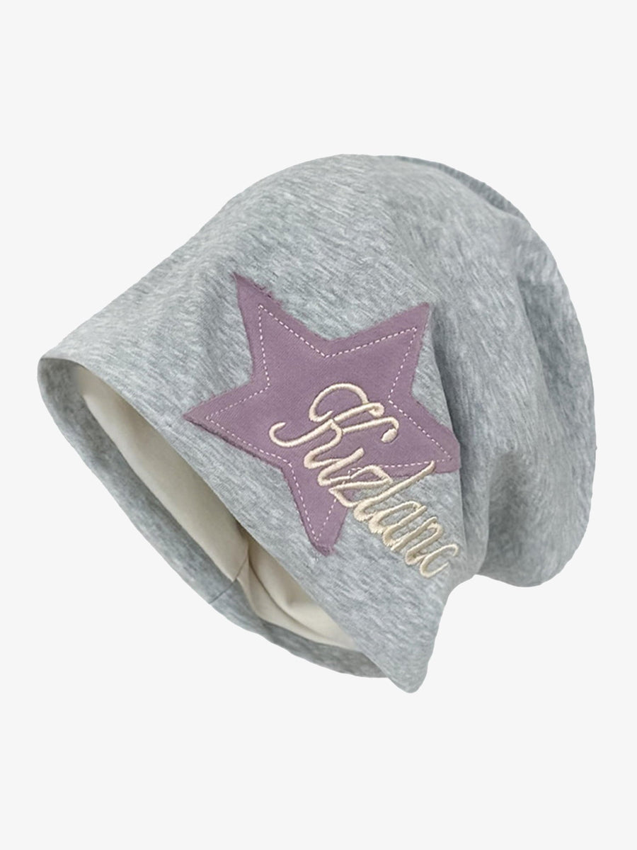 Thesupermade Star Embroidered Wrap Hat - 1703 - Light Grey / One Size