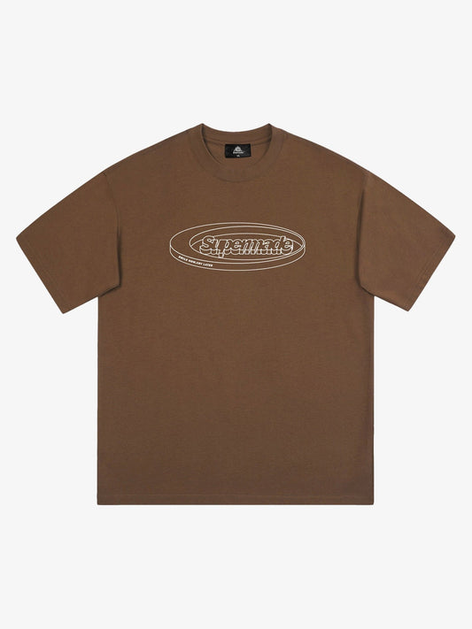 Thesupermade Font Logo Printing T-shirt - Brown / M