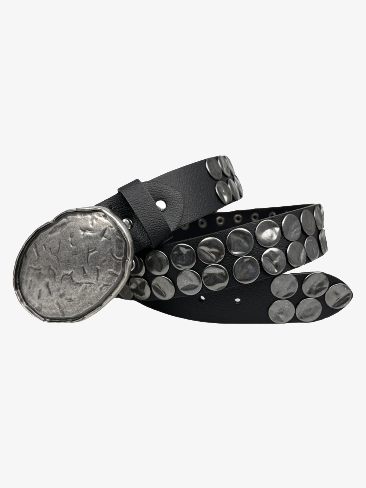 Retro Rivet Punk Style Belt - Black / 118CM