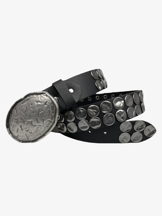 Retro Rivet Punk Style Belt - Black / 118CM