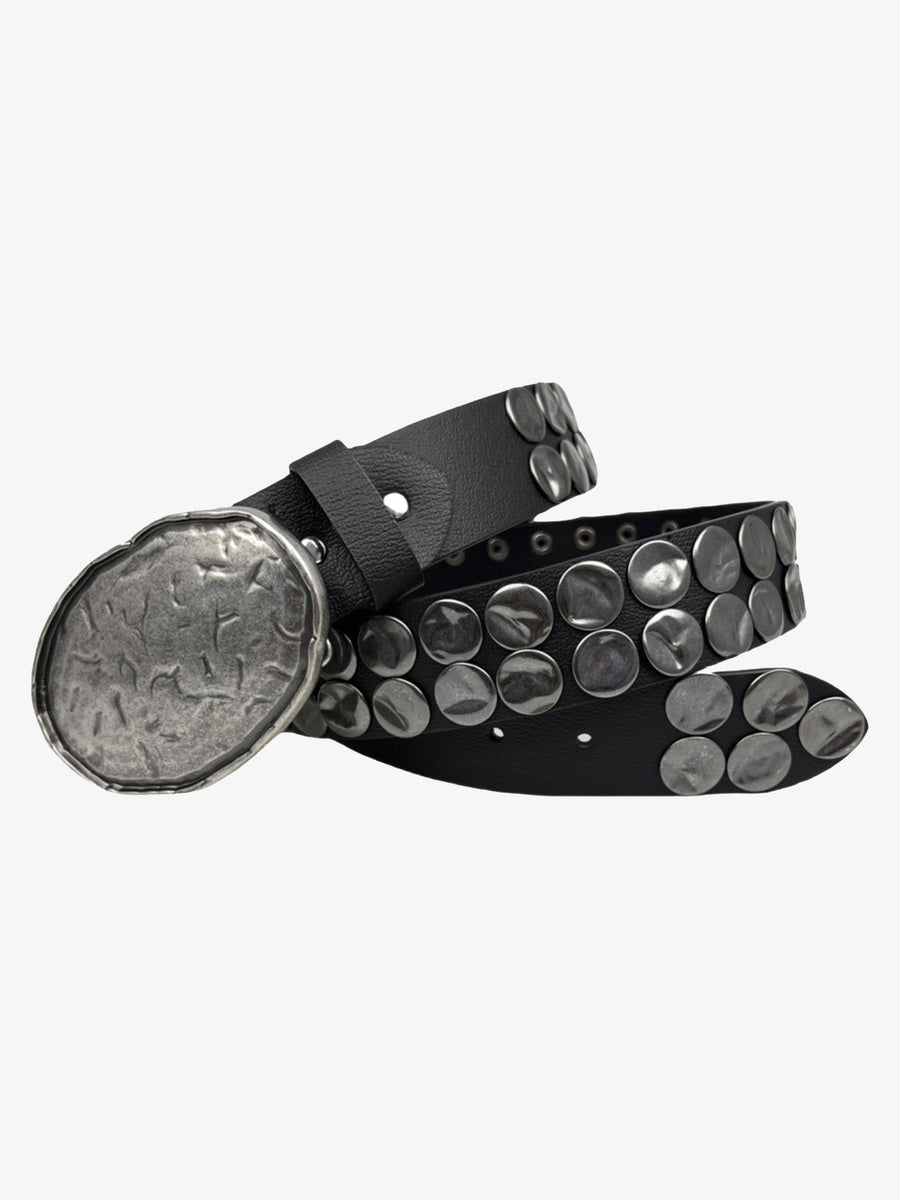 Retro Rivet Punk Style Belt - Black / 118CM