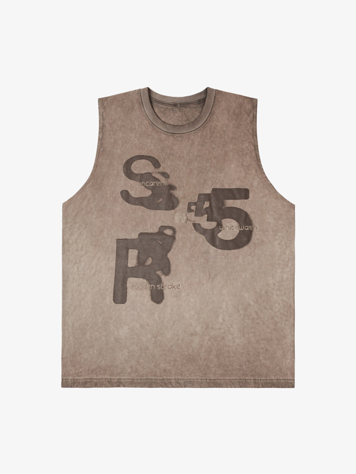 Thesupermade High Street Hip Hop Print Vest - Brown / M