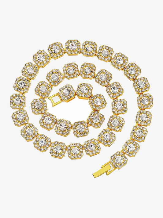 Thesupermade Round Diamond Cuban Necklace - Gold