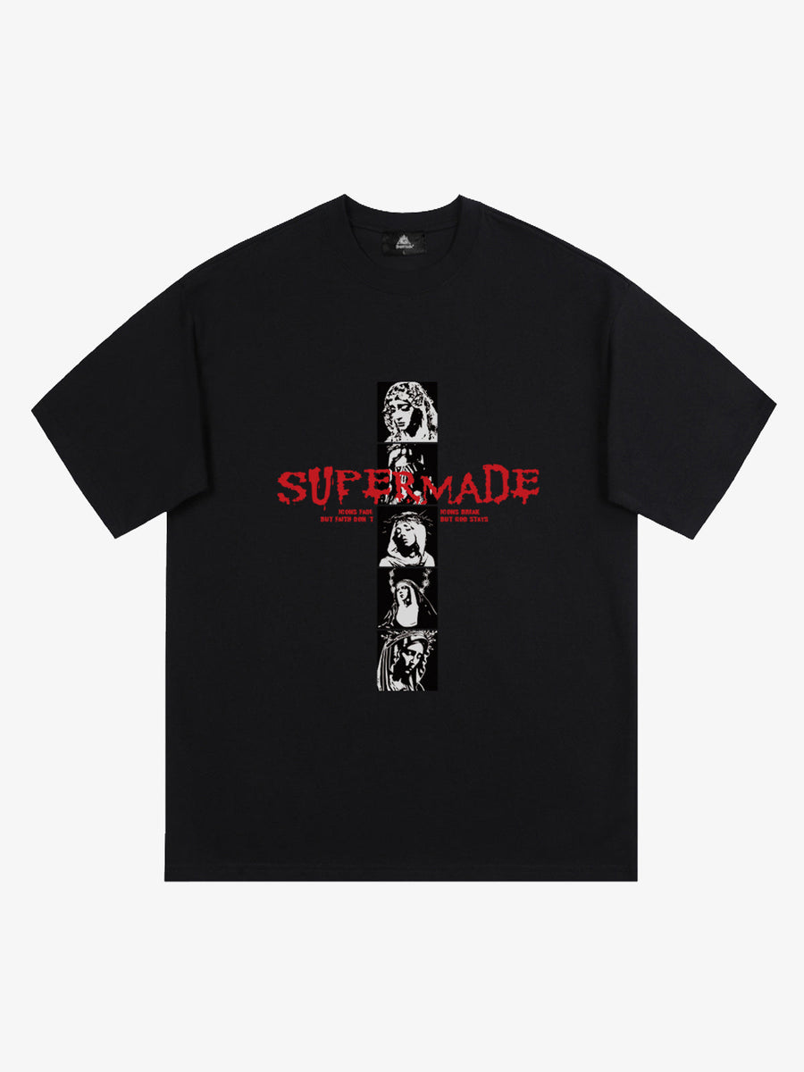 Mary Vintage-Inspired Graphic Design T-Shirt - Black / M
