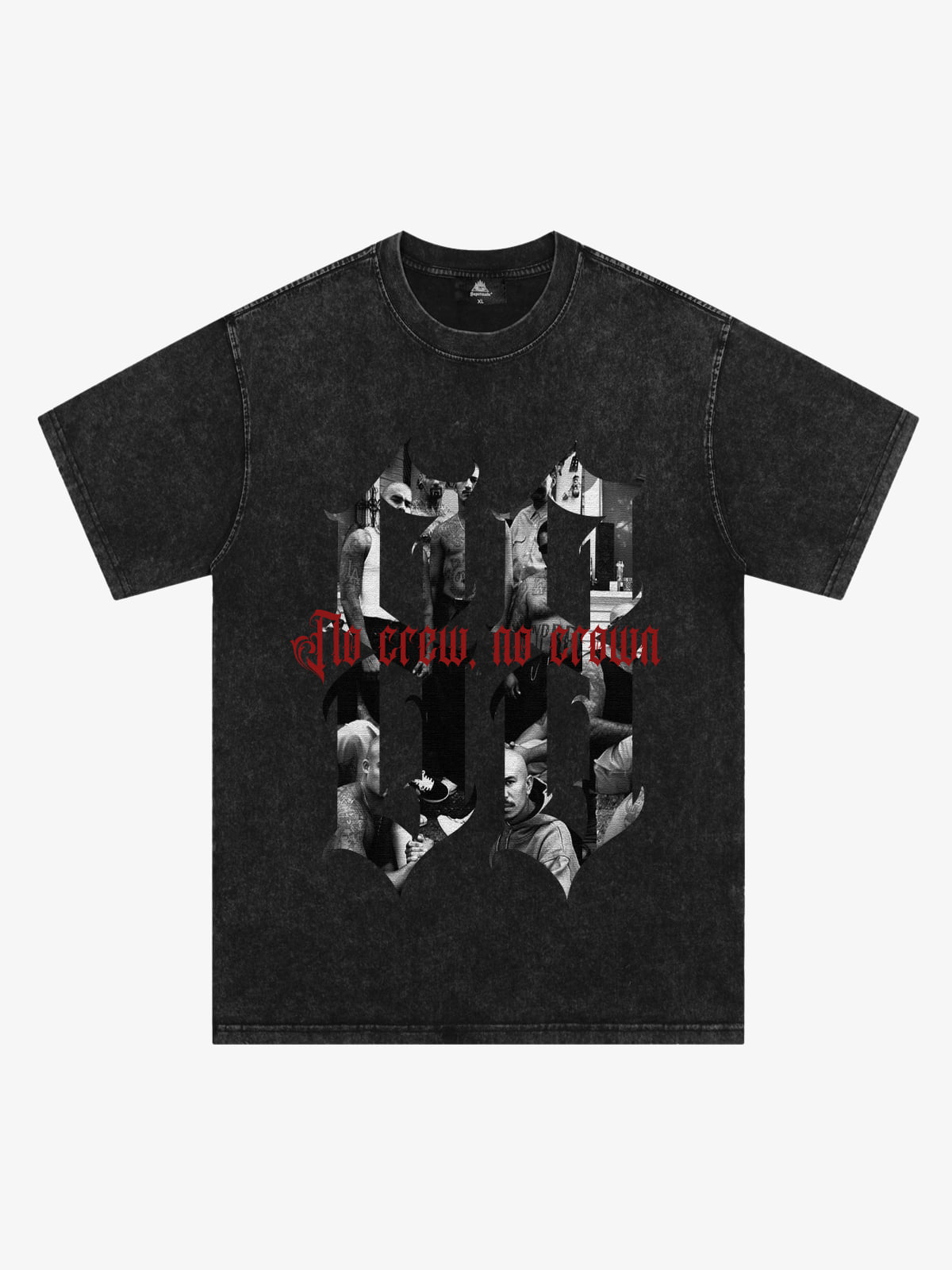 Original Photograph Letter Oversized Graphic T-Shirt - Washed Black / M