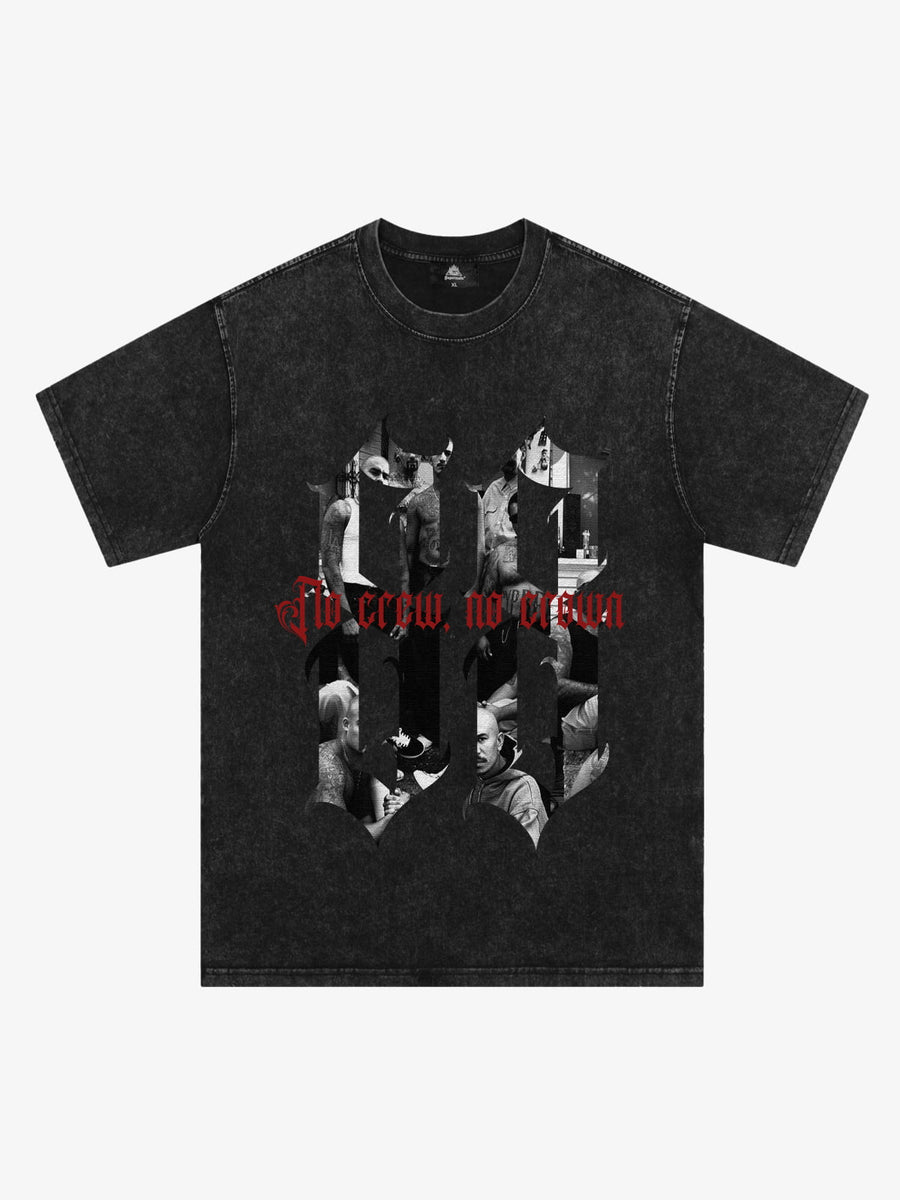 Original Photograph Letter Oversized Graphic T-Shirt - Washed Black / M