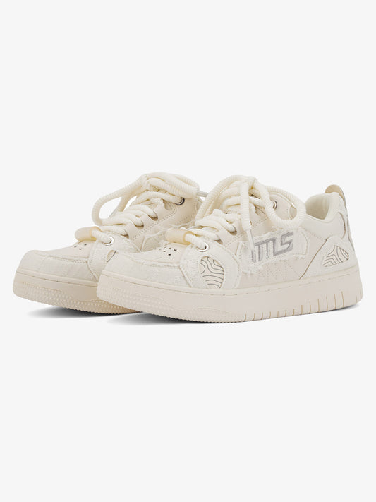 Thesupermade Embroidered Letter Shoes - 2107 - White / 35