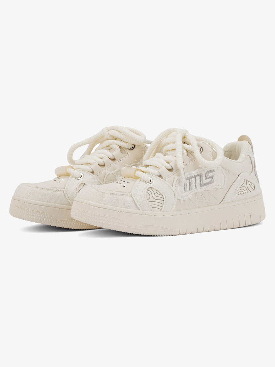 Thesupermade Embroidered Letter Shoes - 2107 - White / 35