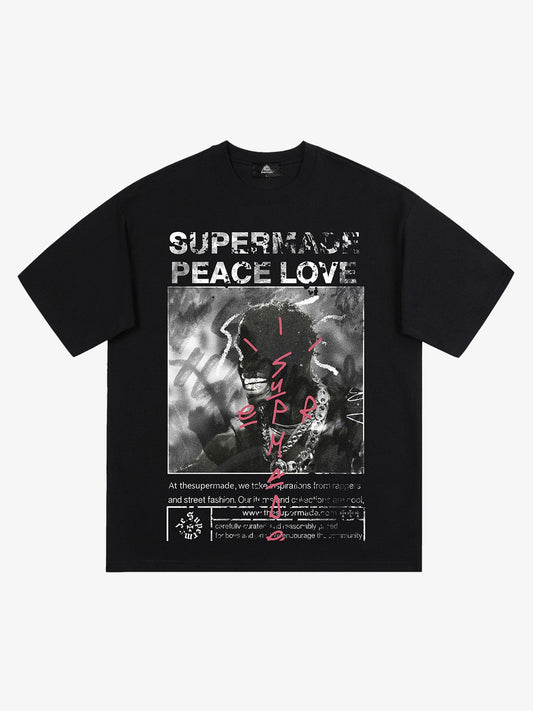 Thesupermade Gangsta Rapper Oversize Graphic T-shirt  - 1990 - Black / M