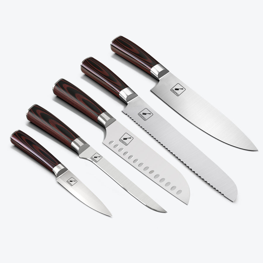 Japanese Chef's Knife Set with High Carbon Stainless Steel & Wooden Handle