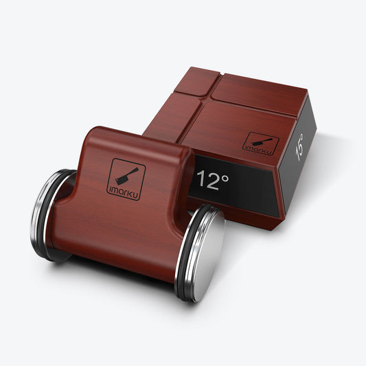 Rolling Knife Sharpener with 2 Diamond Discs and 4 Magnetic Angles - Wood