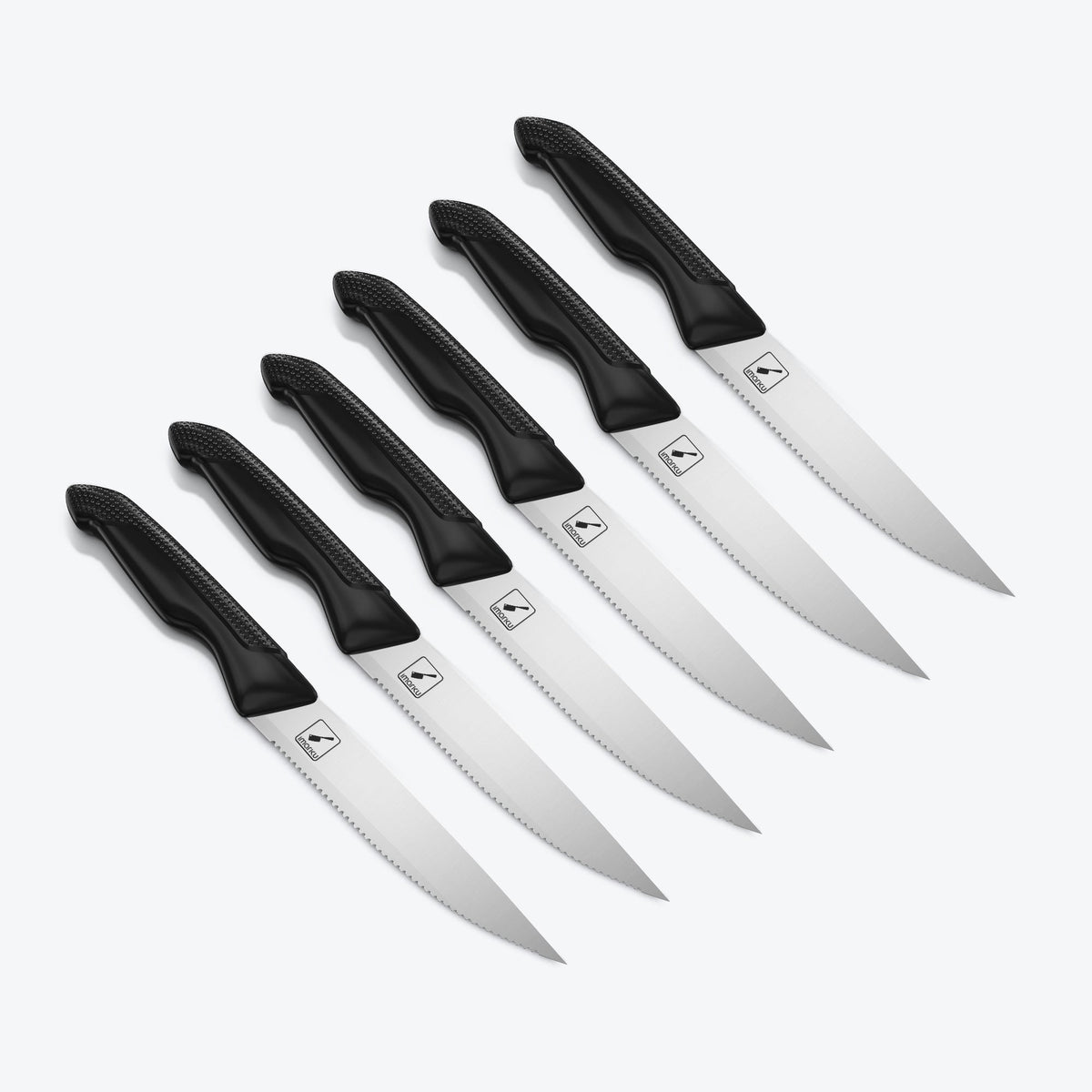 Serrated Steak Knife Set Stainless Steel Blades PP Handle 4.5" BBQ Knife Set - 6 Pcs