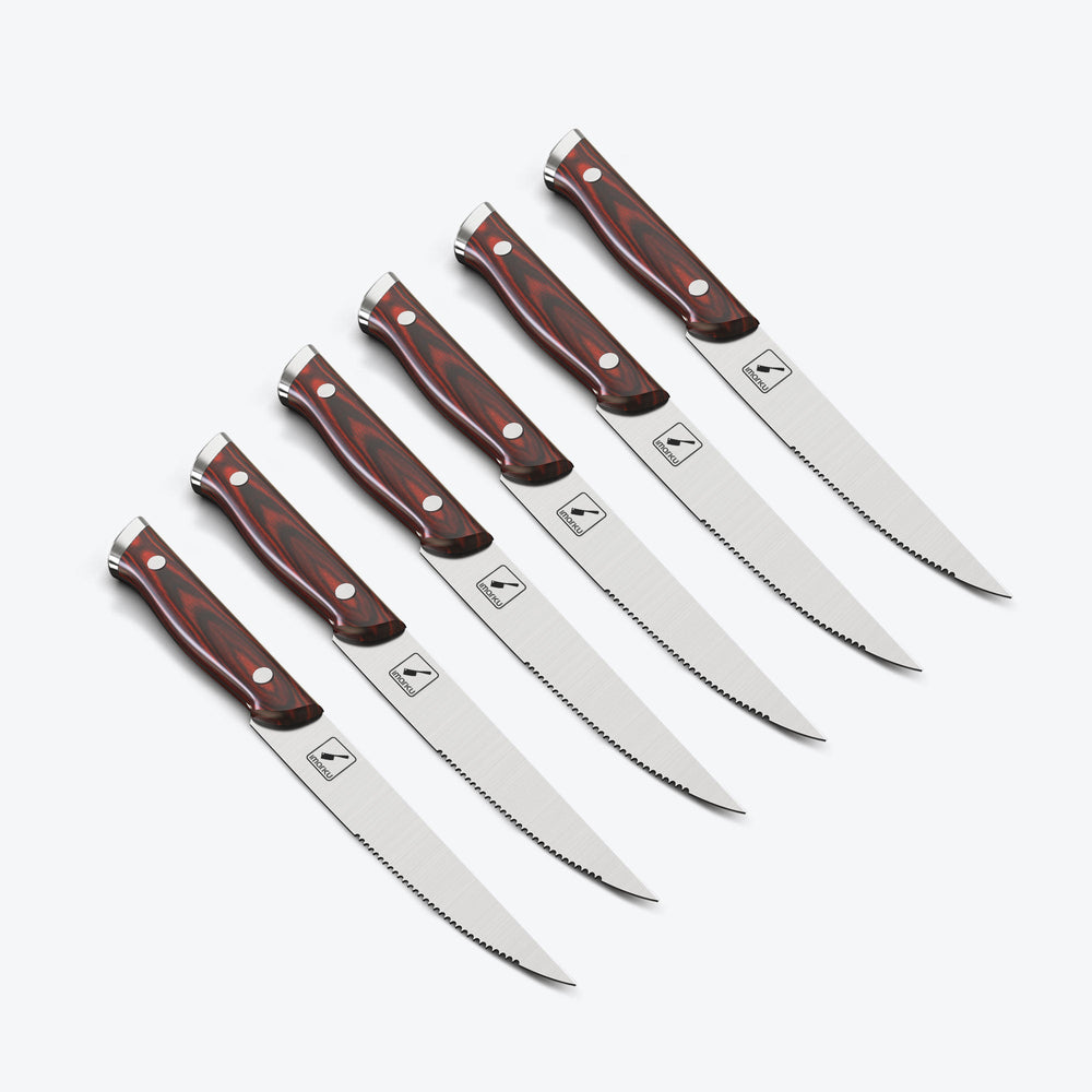 Imarku Steak Knife Set Japanese Stainless Steel Serrated Knife Set 5" - 6PCS