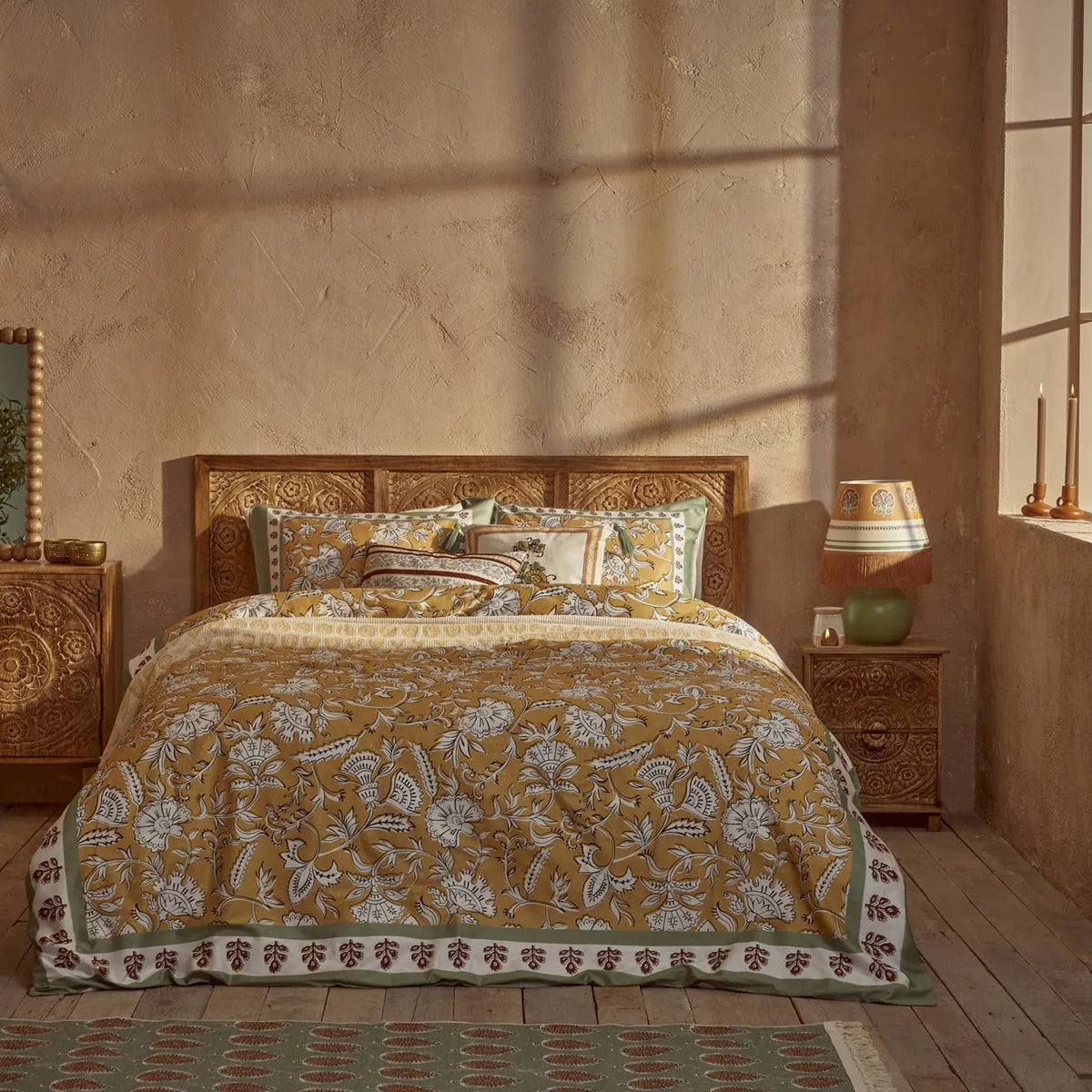 Indian Cotton Sateen Duvet Set - Queen