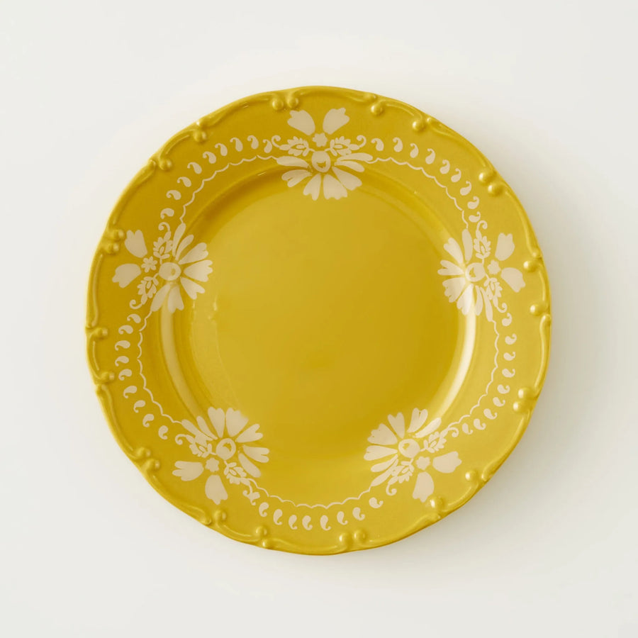 Indian Mustard Porcelain Dinner Plates (Set of 4)
