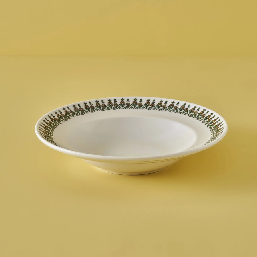 Indian Porcelain Pasta Bowl - Green
