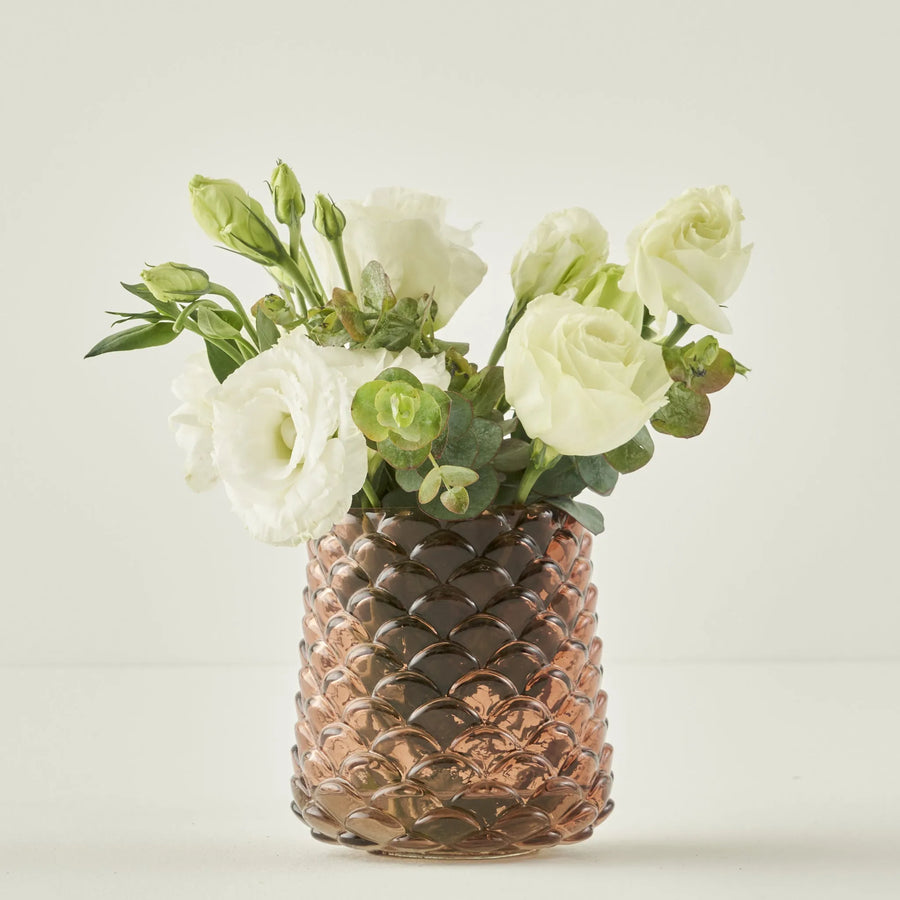 Irene Fish Scale Pattern Glass Vase
