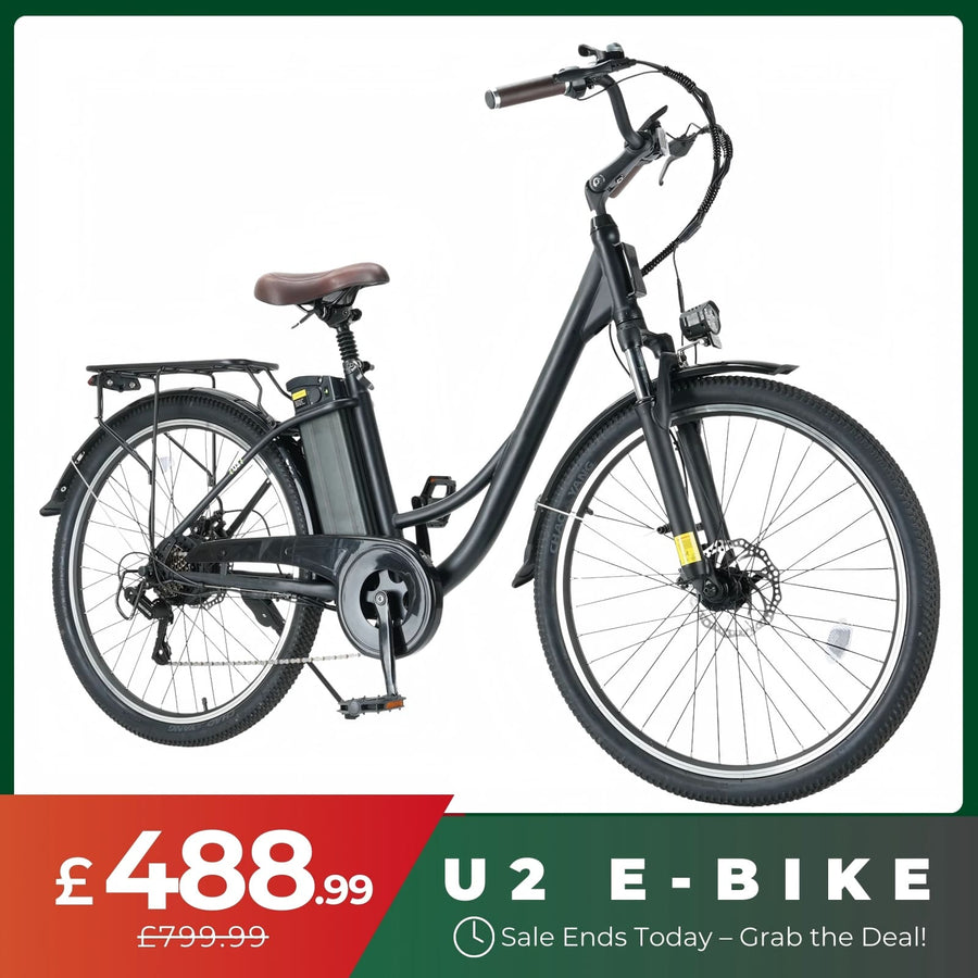 isinwheel U2/U4 City Commuter Electric Bike 65Miles Range - U2 Black