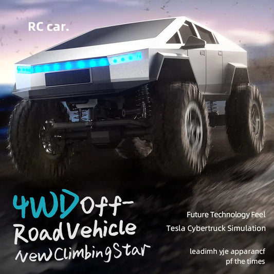 JJRC C8818 RC Crawler Car - 1/18 Scale Full Proportional Cyber Shell 4 WD Off-Road Vehicle - Silver / With Trailer (Same Color)