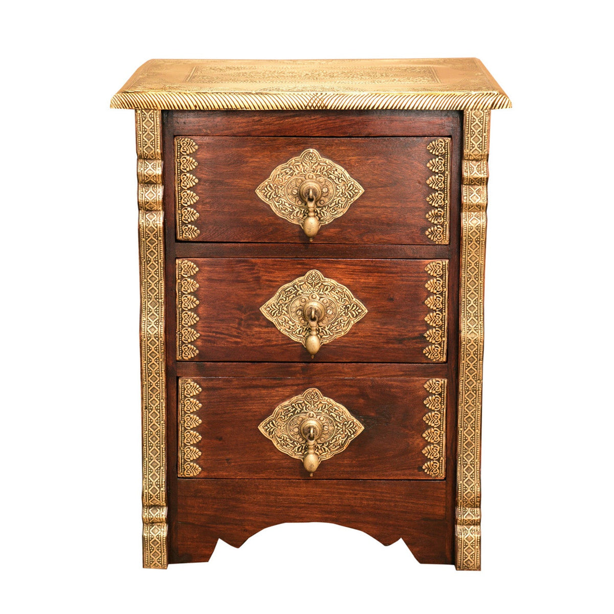 Orientalische Kommode – Holzkommode mit 3 Schubladen
