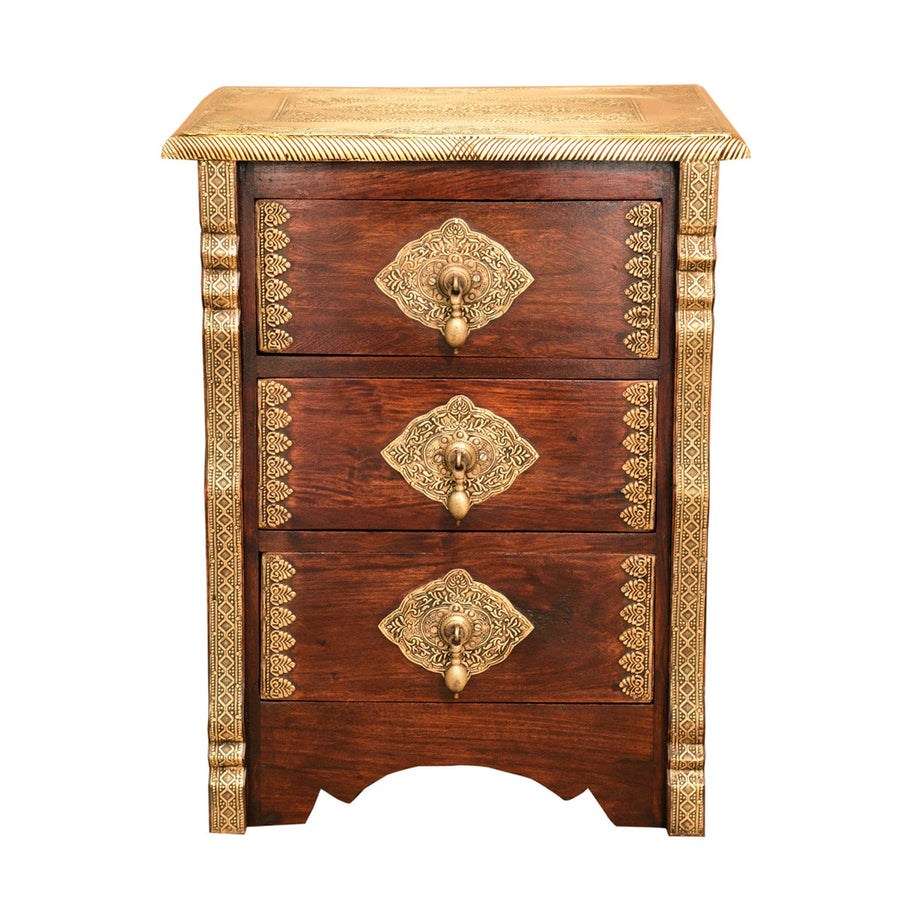 Orientalische Kommode – Holzkommode mit 3 Schubladen